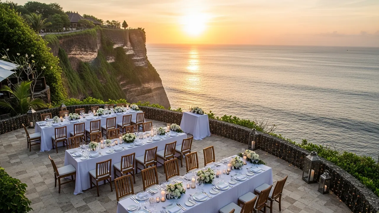 Uluwatu cliffside gala dinner setup