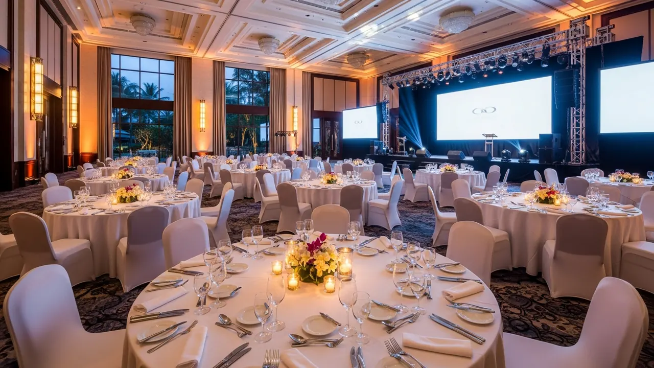 Nusa Dua resort gala dinner setup