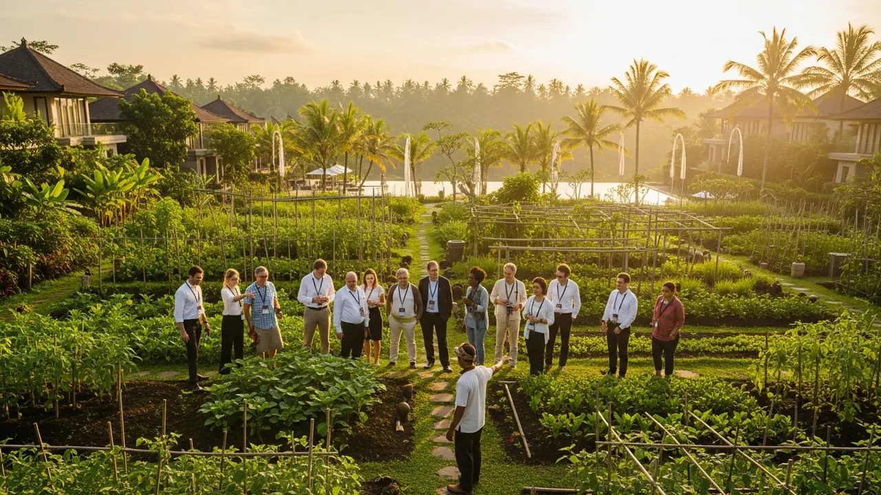Bali MICE group sustainable garden tour.