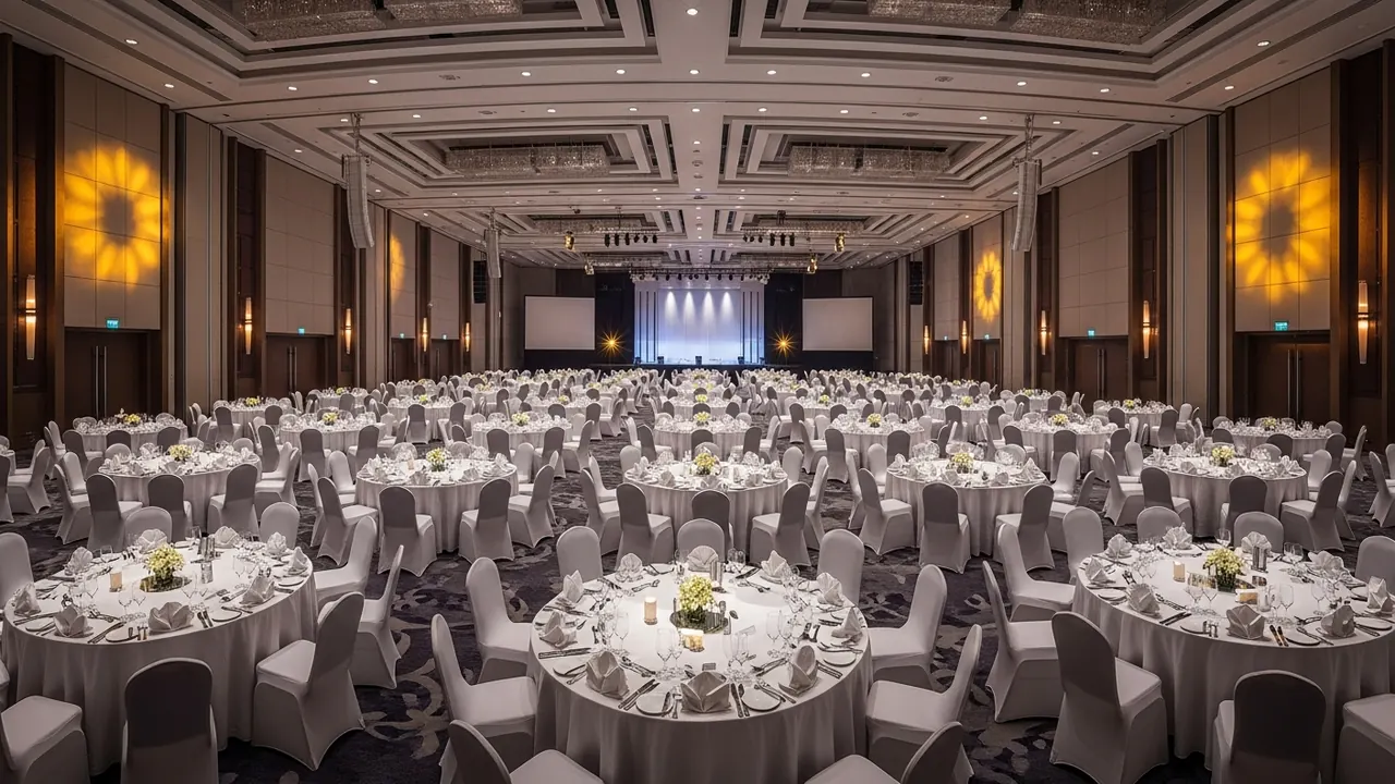 Bali Nusa Dua Convention Center ballroom corporate event setup