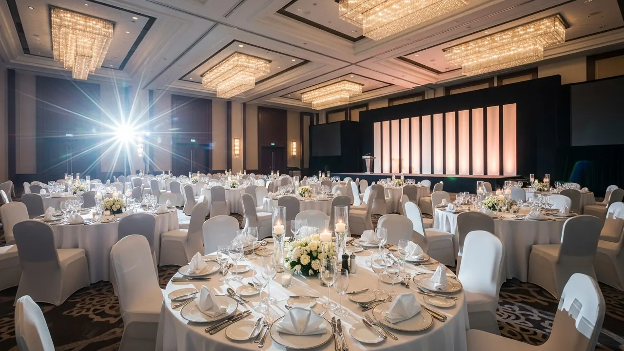 Nusa Dua luxury resort ballroom set for corporate gala